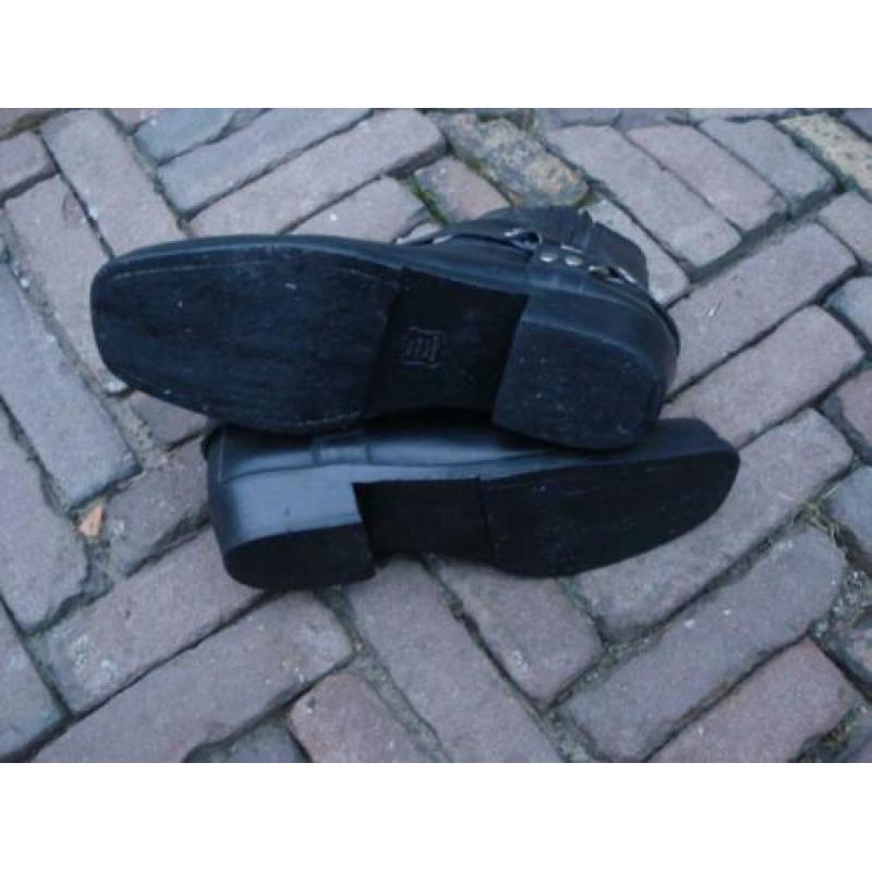 Gratis verzenden sexy stoere zwarte leren bikerboots 42