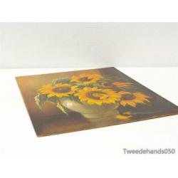 Zonnebloemen schilderij op plaat 89297