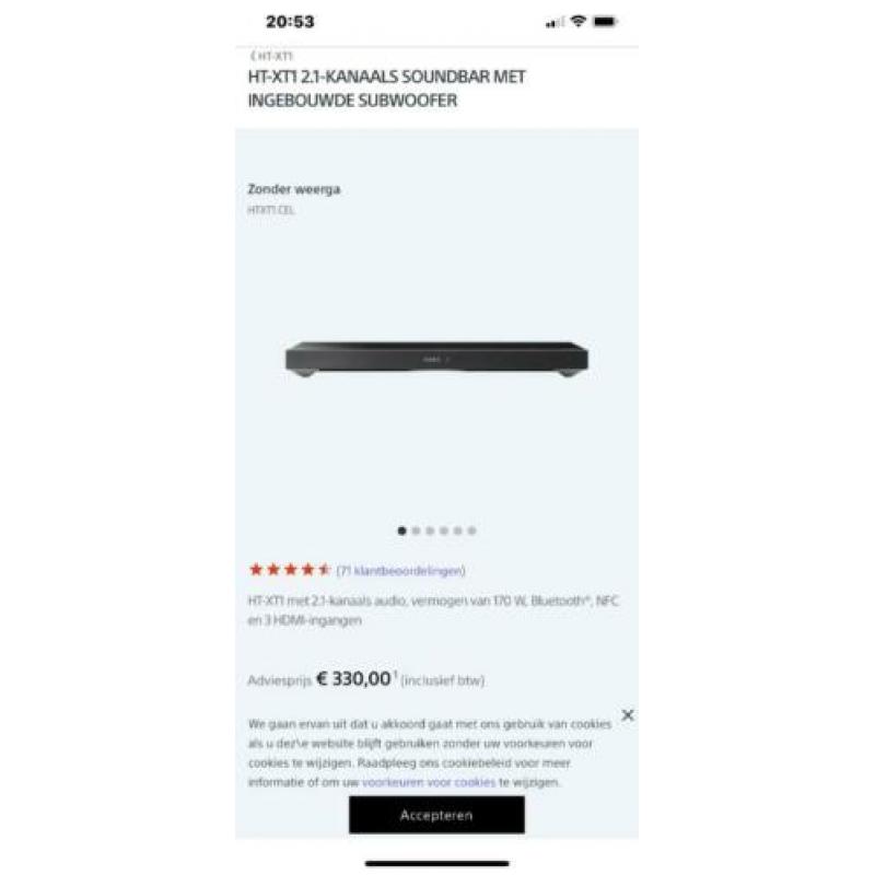 Sony ht-xt1 Soundplate bluetooth 4xhdmi arc bijna nieuw