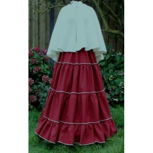 Charles Dickens rok ,krijtstreep met wollen cape M/L/XL