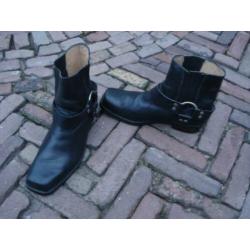 Gratis verzenden sexy stoere zwarte leren bikerboots 42