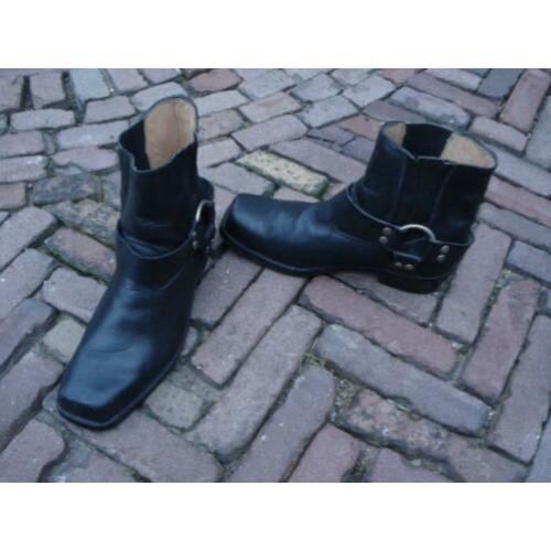 Gratis verzenden sexy stoere zwarte leren bikerboots 42