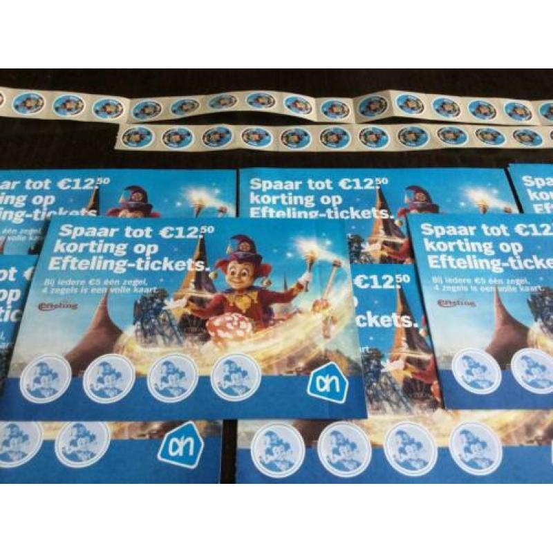 Efteling zegels 34 stuks / 8 volle spaarkaarten