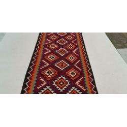 Vintage kelim kleed loper 350x112 cm vloerkleed tapijt kelim