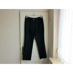 Witteveen zwarte linnen pantalon voor & achter 2 zakken Mt 4