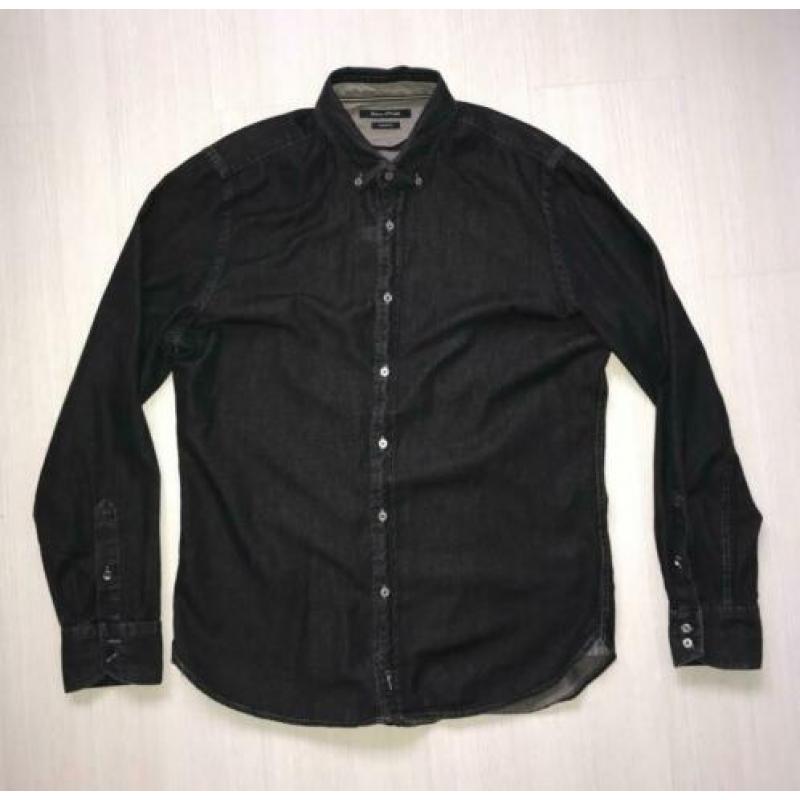 Antracite/zwart overhemd shaped fit Marc O'Polo maat L