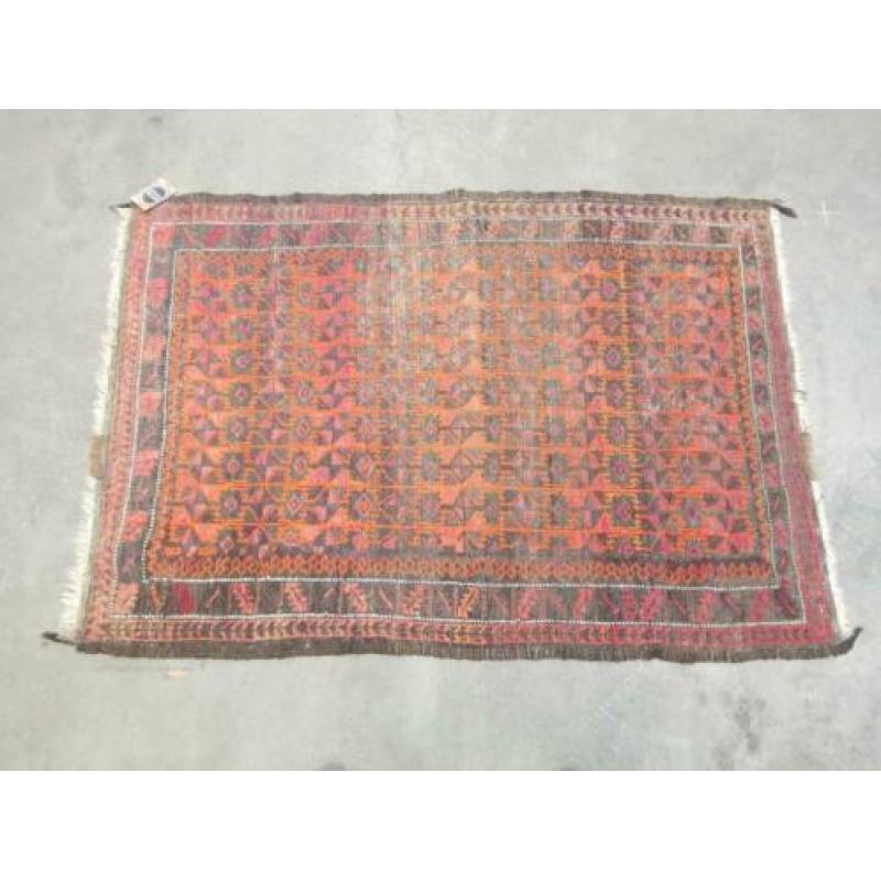 Handgeknoopt Perzisch wol tapijt Belutch orange 97x140cm