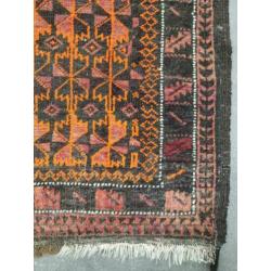 Handgeknoopt Perzisch wol tapijt Belutch orange 97x140cm