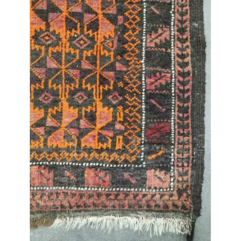 Handgeknoopt Perzisch wol tapijt Belutch orange 97x140cm