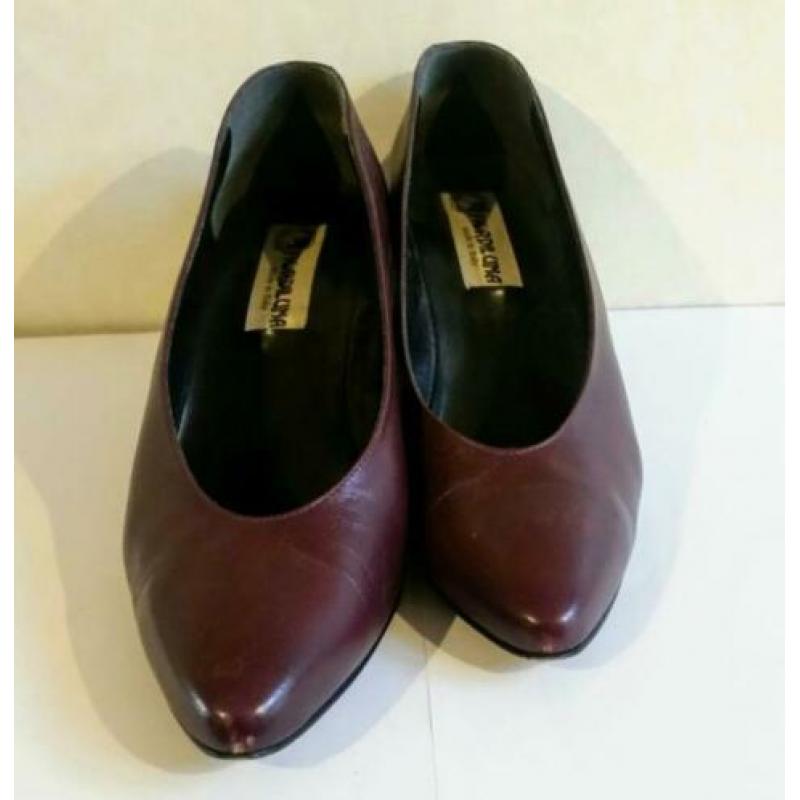 leren pumps van Fiordiluna, Italy in diep paars.