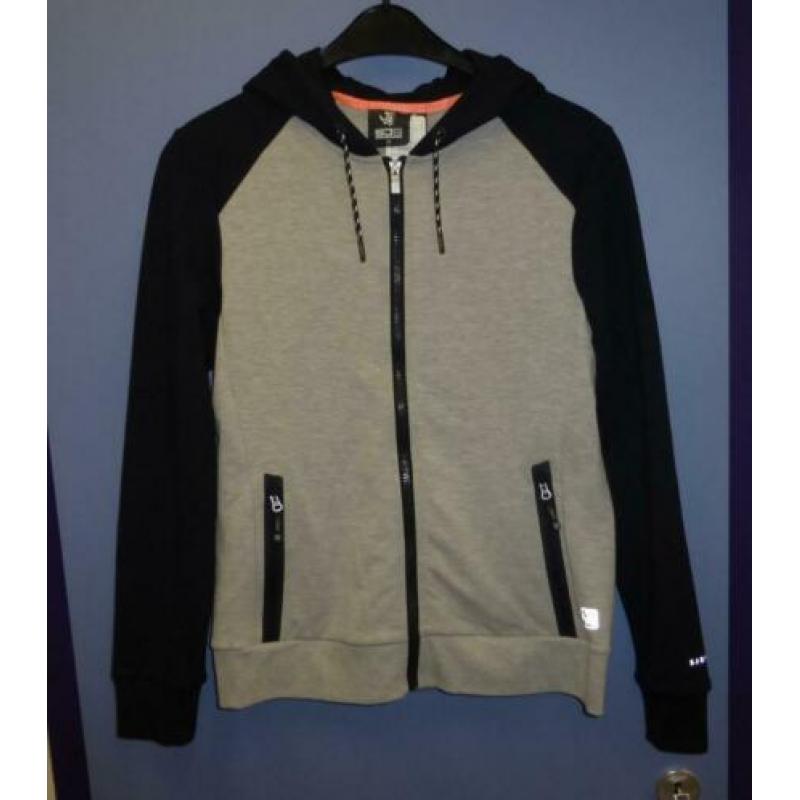 Sjeng sport vest grijs /zwart + rits en reflectie M-L 32097