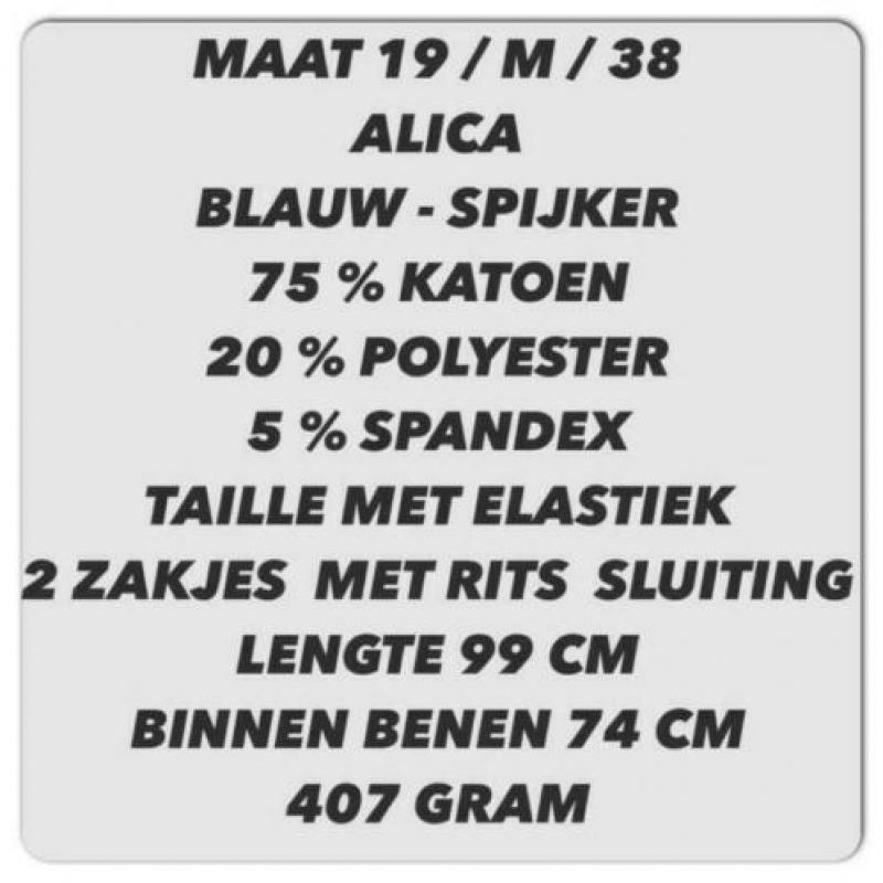 Maat 38 - alica - blauw spijker jeans