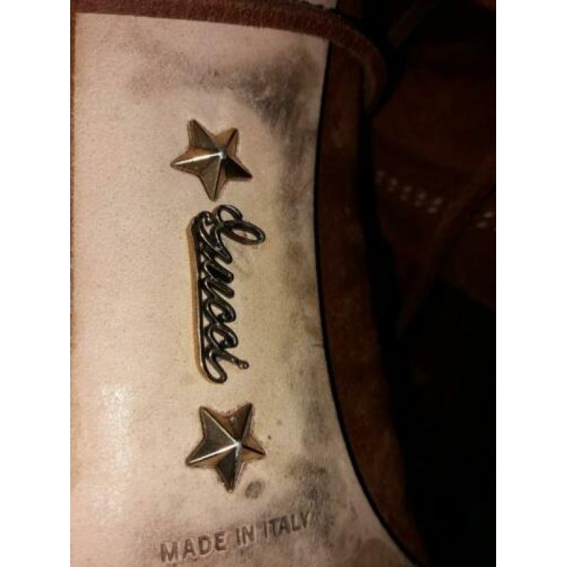 Gucci orginele dames enkellaarzen Suéde Kleur bruin maat 39