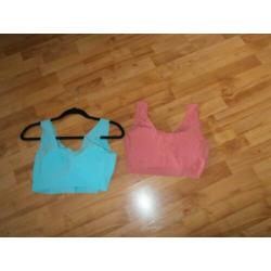 Fijne Sloggi Bralettes naadloos mt L mint en zalm i.g.s.