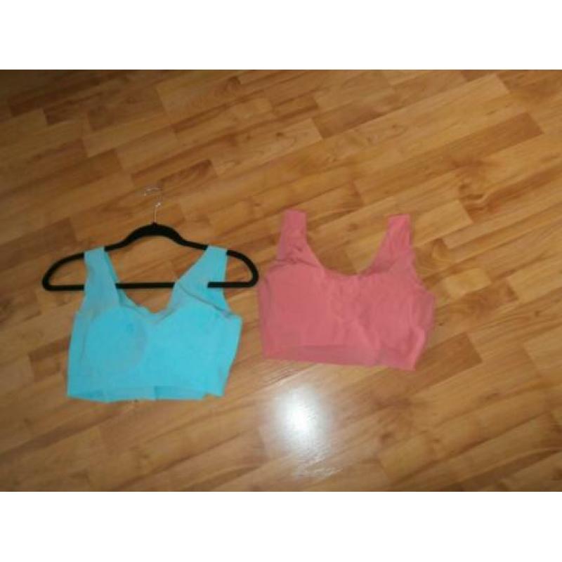 Fijne Sloggi Bralettes naadloos mt L mint en zalm i.g.s.