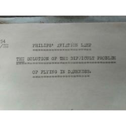 promotie folder PHilips aviationlamp vliegtuig 1928