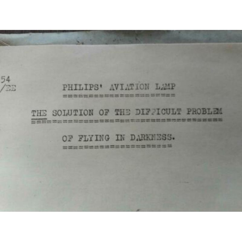 promotie folder PHilips aviationlamp vliegtuig 1928