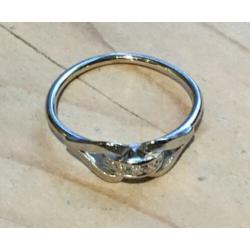 zilver ringetje met bewerkt stukje - 16mm