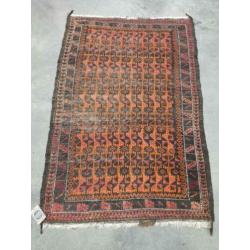 Handgeknoopt Perzisch wol tapijt Belutch orange 97x140cm