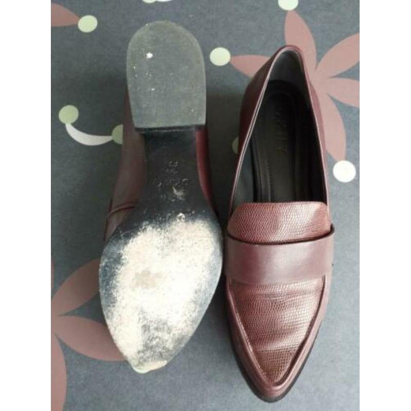 Mooie donkerrode loafers van Donna Karan, mt 41