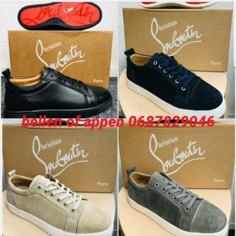 Heren schoenen louboutin laag leer suède