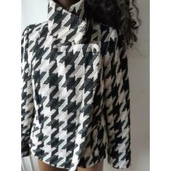 Winterjas Dutch elements  38 pepita Zara mango h&m