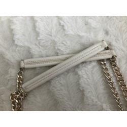 Moschino beige dames tas met hartjes
