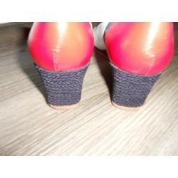 dames pumps rood-wit-blauw