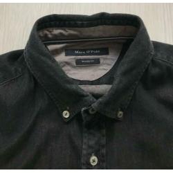 Antracite/zwart overhemd shaped fit Marc O'Polo maat L