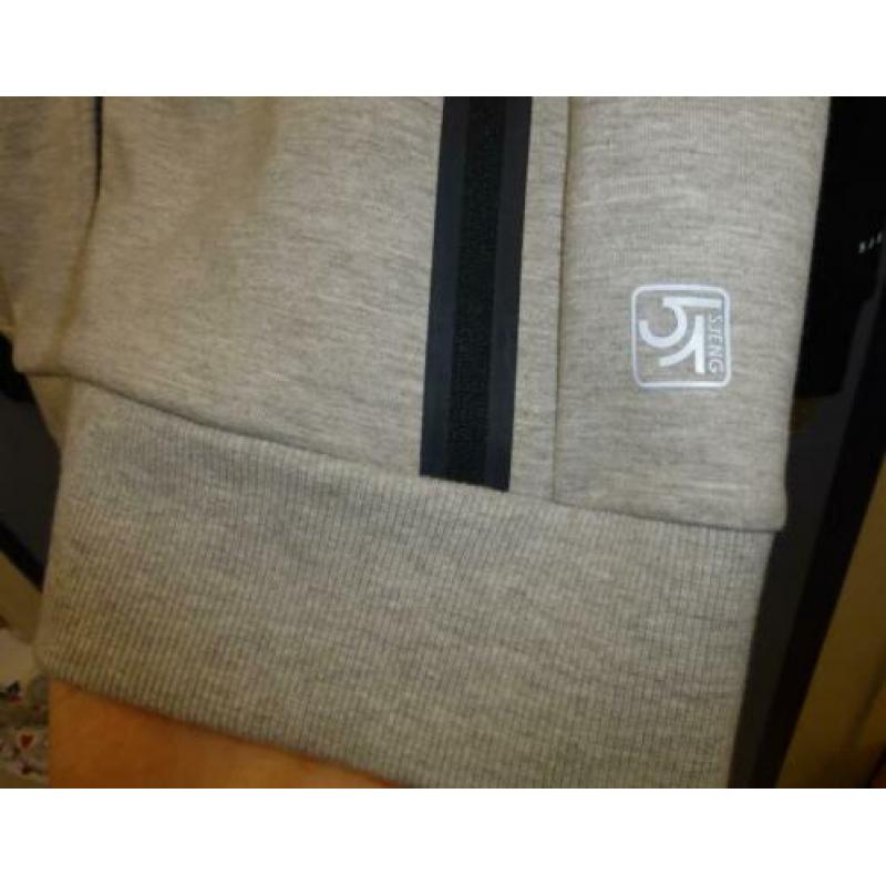 Sjeng sport vest grijs /zwart + rits en reflectie M-L 32097