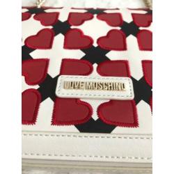 Moschino beige dames tas met hartjes