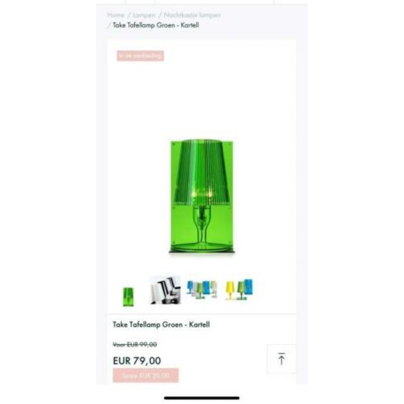 2x Take Tafellamp Kartell groen