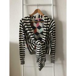Ted Baker: zwart-wit vest met kleurrijk rugpand - maat 38