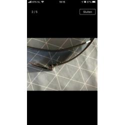 Riem leder NIEUW merk Guess 95 cm lang grijs en kliksluiting