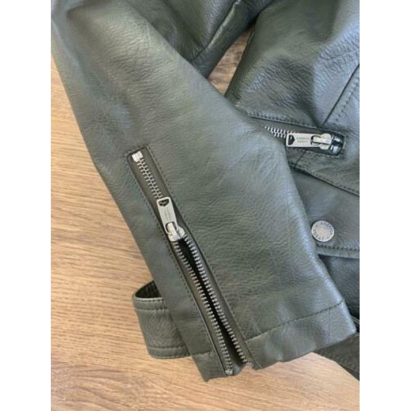 ZGAN leren jack bikerjack dames groen maat L America Today