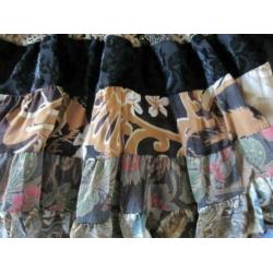 gitzwart hippie gipsy stroken rokje van div stofjes mt xs