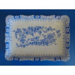vintage blauw wit rechthoekig schaaltje Seltmann Weiden