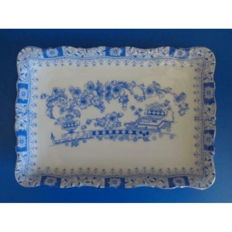 vintage blauw wit rechthoekig schaaltje Seltmann Weiden