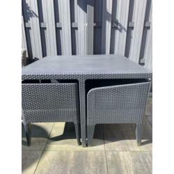 Tuinset met 4 stoelen