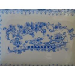 vintage blauw wit rechthoekig schaaltje Seltmann Weiden