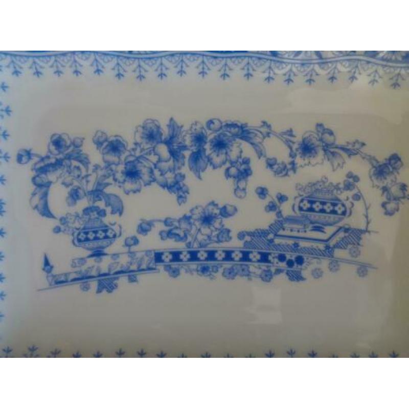 vintage blauw wit rechthoekig schaaltje Seltmann Weiden