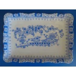 vintage blauw wit rechthoekig schaaltje Seltmann Weiden