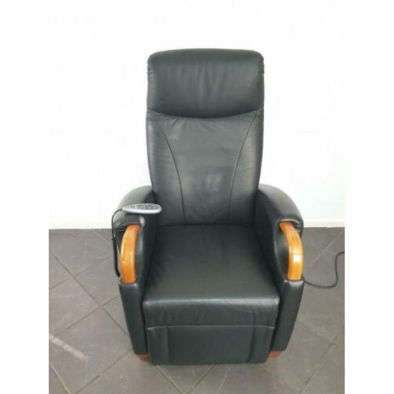 Fitform leren sta op stoel relax fauteuil staopstoel zwart