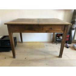 Antieke eiken eettafel (121,5x86x80)