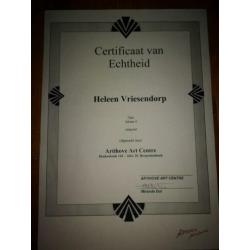 Schilderij met certificaat.