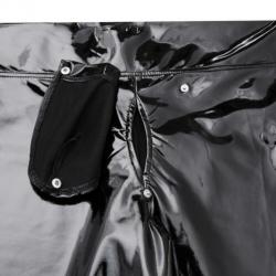 Heren zwarte pu leren korte broek kortebroek lak S M L XL