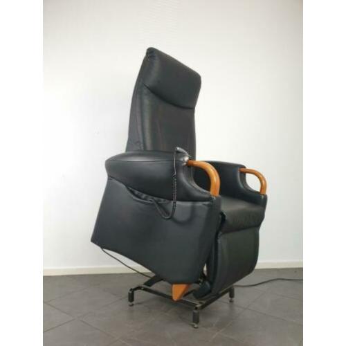 Fitform leren sta op stoel relax fauteuil staopstoel zwart