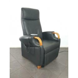 Fitform leren sta op stoel relax fauteuil staopstoel zwart