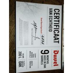 grote eiken DUVELton-vat met certificaat
