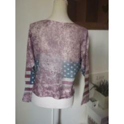 LEUK en TRENDY truitje met stars and stripes mt. M - nieuw